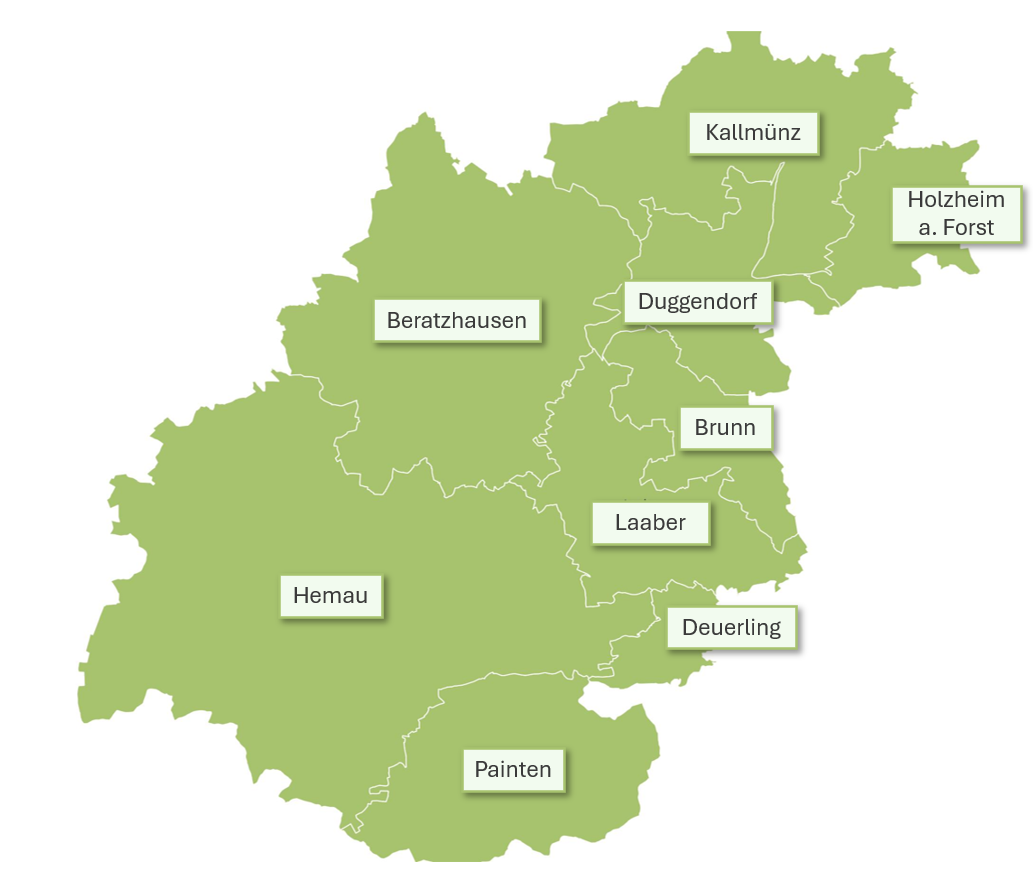 Karte der Gemeinden